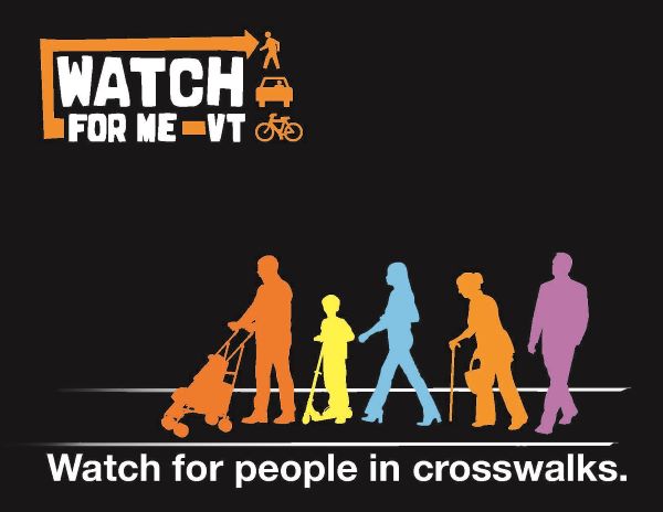 Watch for people in crosswalks